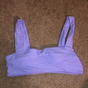 Padded wide straps purple bikini top